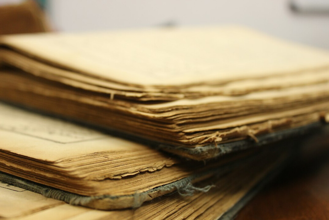 old documents on table